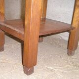 Oak sofa bed table with 2 trays