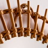 Miroir encadré en rotin et canne