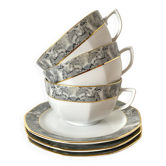 Tasses grand modèle années 80, effet marbré, winterling bavaria