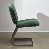 Chaise chromée vert menthe des années 1970
