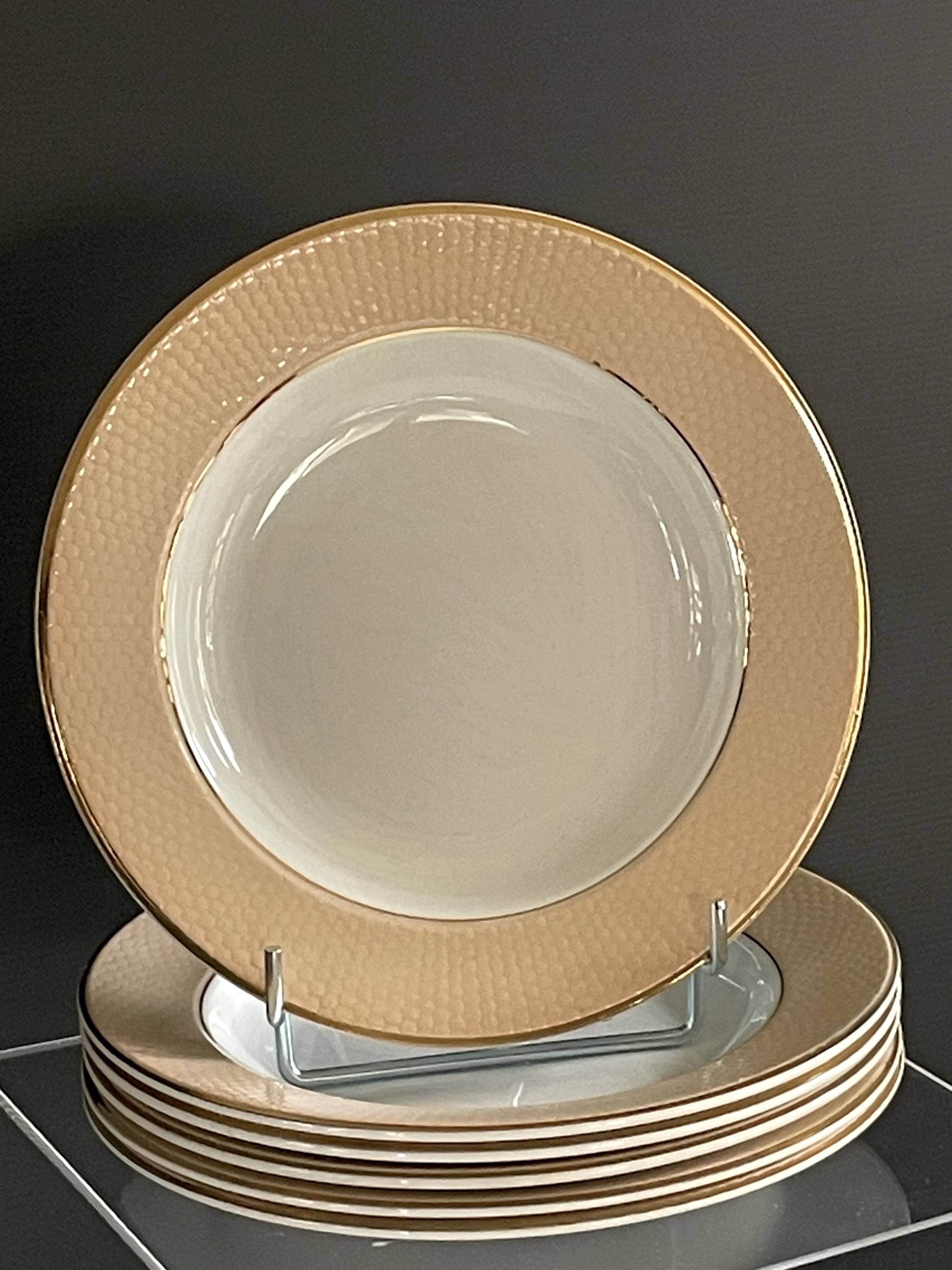 6 deep plates from L'Amandinoise model "Chamois" beige in very good condition.