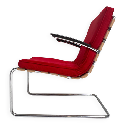 Zeer unique fauteuil Gispen 411 des années 1930. Uniek, omdat dit model sins