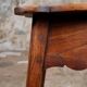 Pair of scalloped oak stools, France, early 20th century