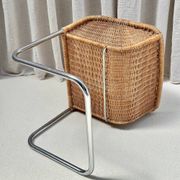 Set of 4 cantilever wicker chairs, attributed to Harvey Probber, USA, 1970s.