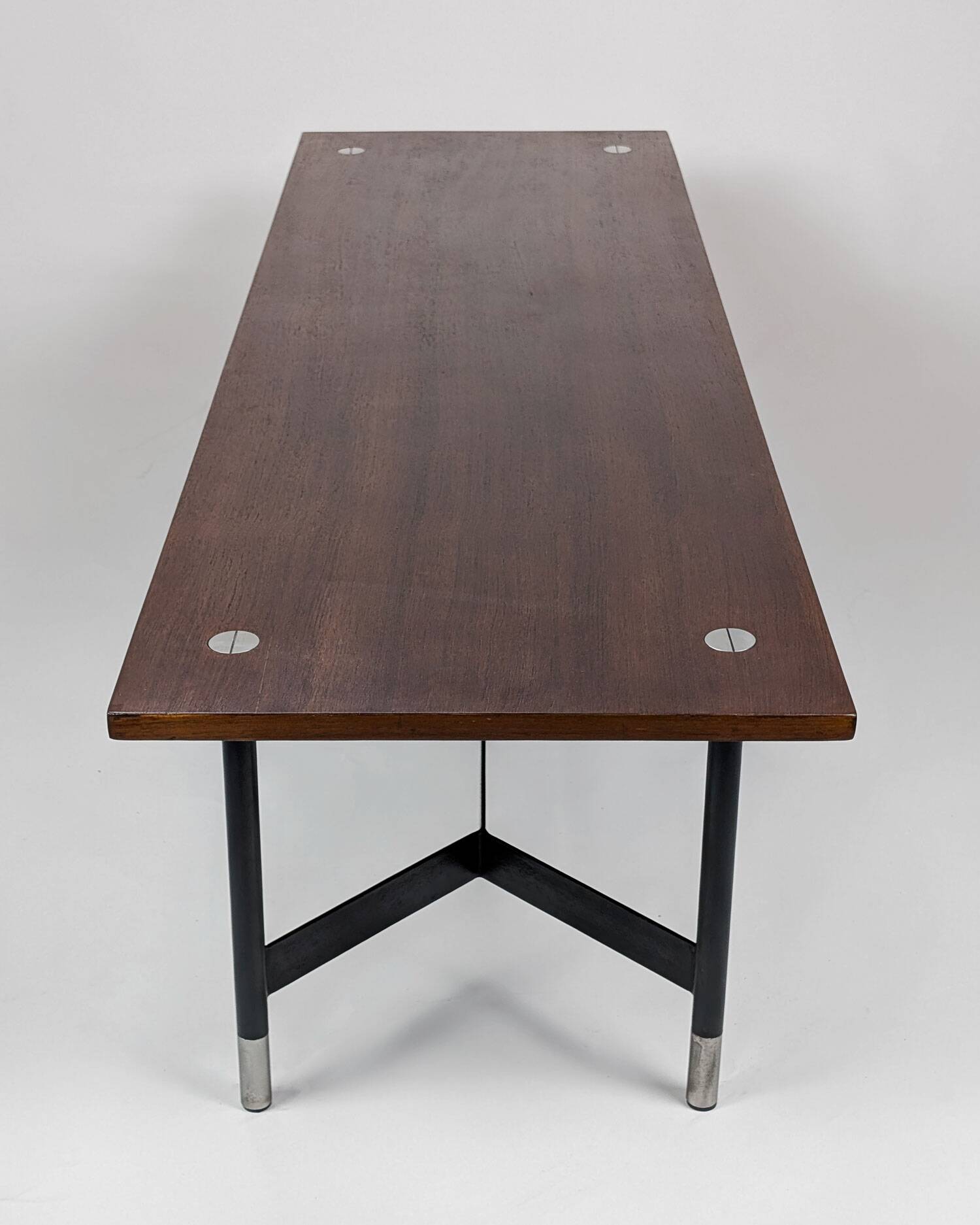 Banc italien en teck et métal, 1970