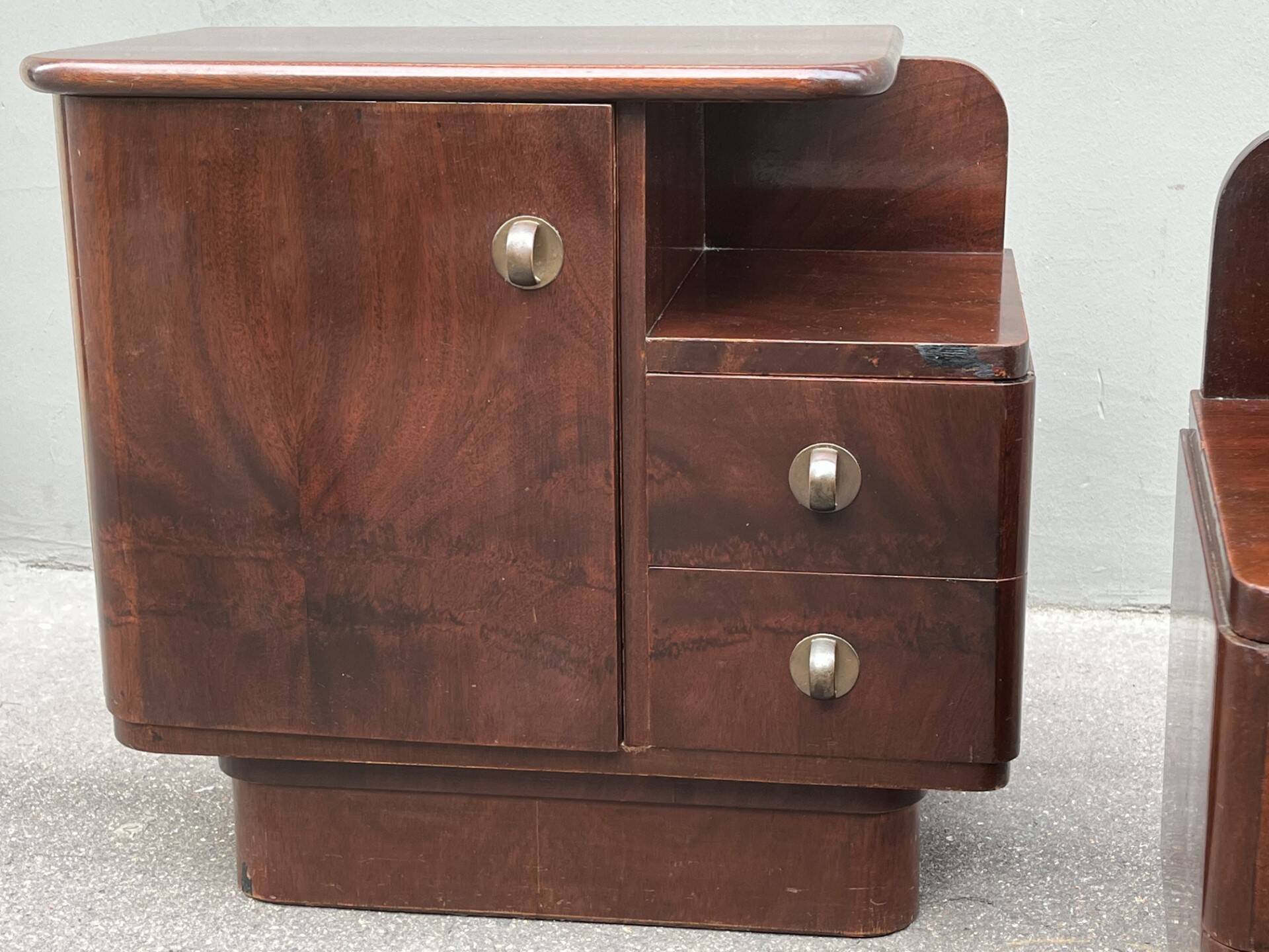Pair of Art Deco Mahogany bedside tables