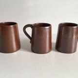 3 mugs grès du marais vintage
