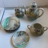 Fine porcelain tea service Japan - Decor of Cranes and Bamboo