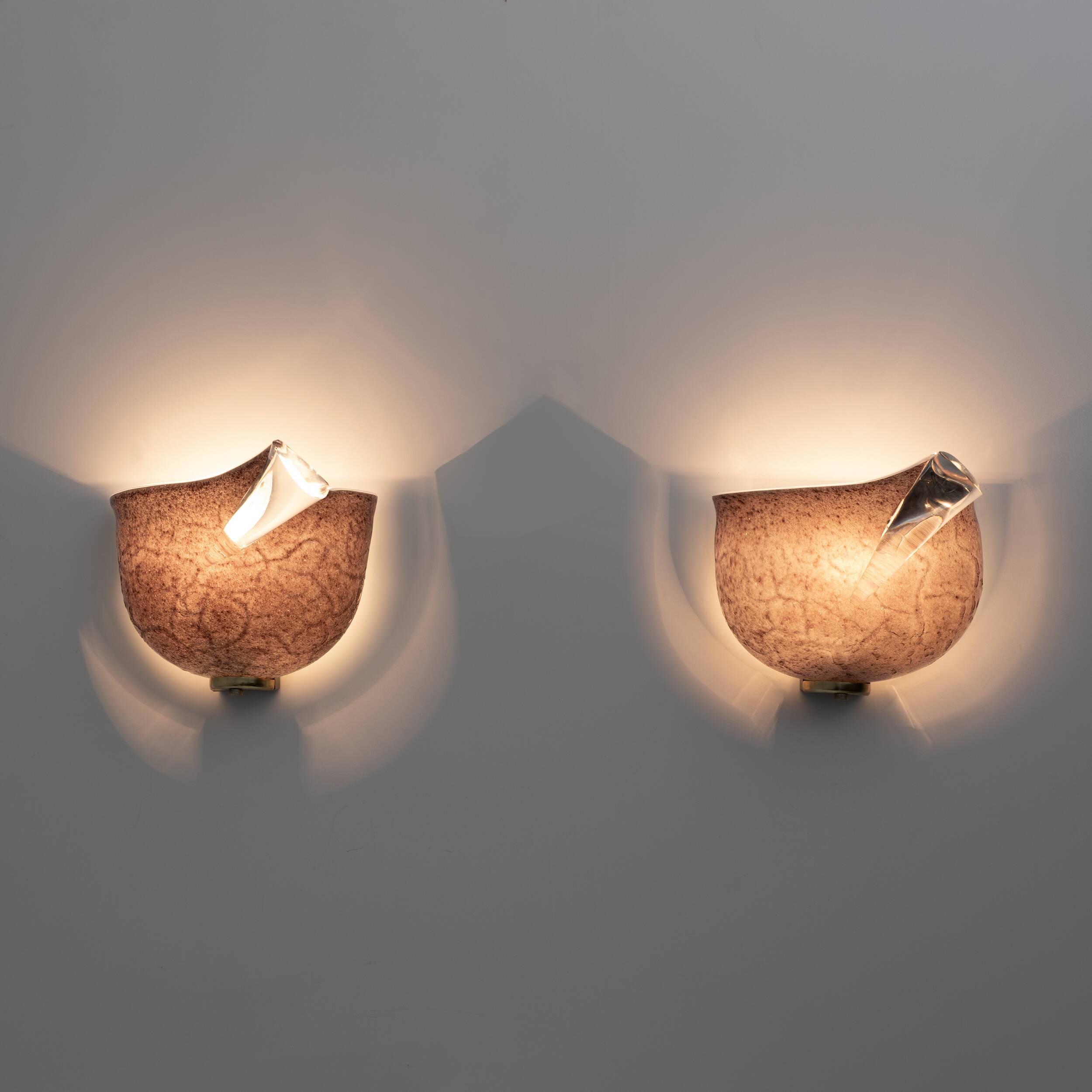 Pair of Mila Schon Modern Italian Murano Glass Sconces for Zonca, 1980s