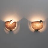 Pair of Mila Schon Modern Italian Murano Glass Sconces for Zonca, 1980s