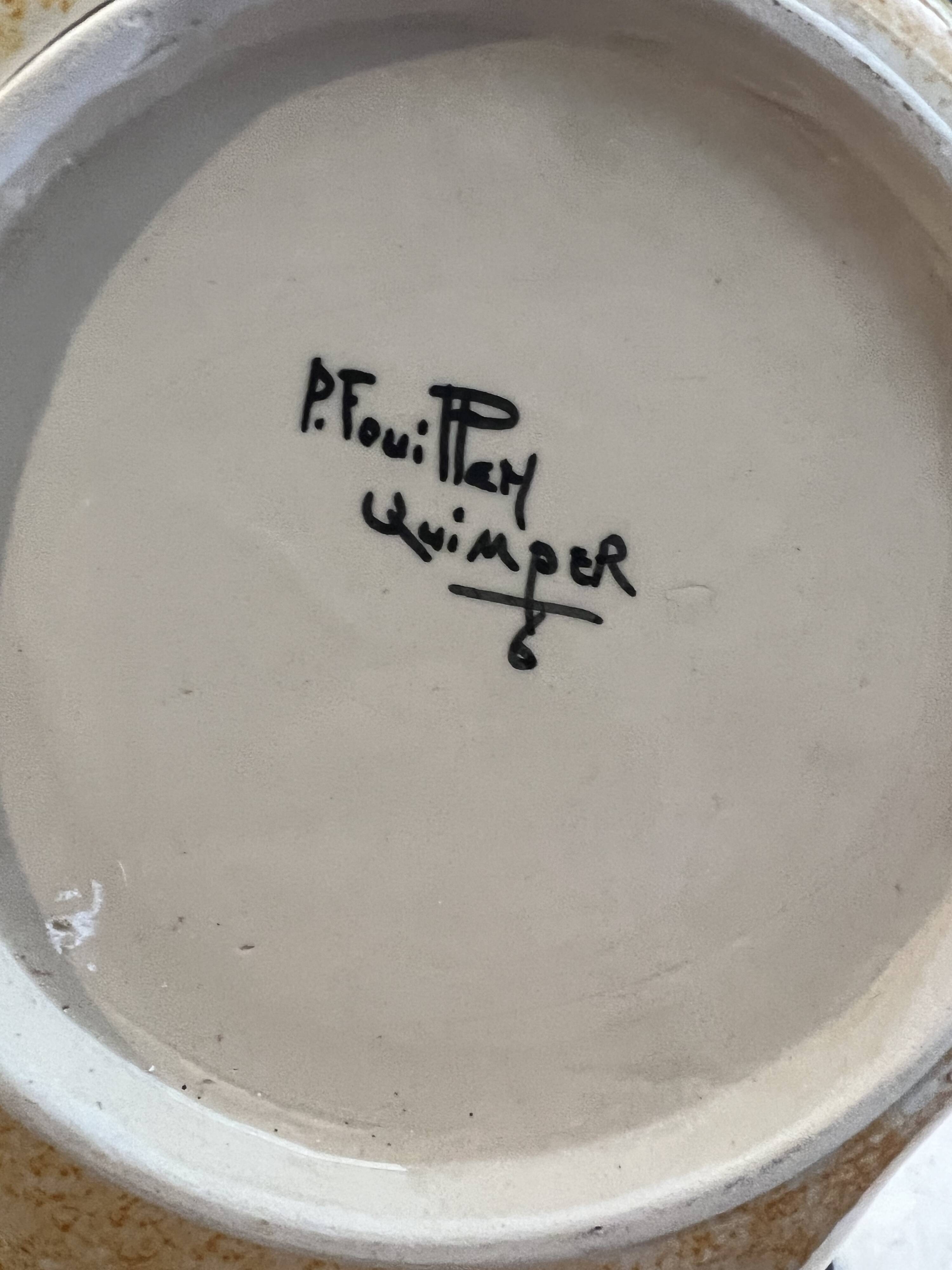 Earthenware tureen Paul Fouillen Quimper