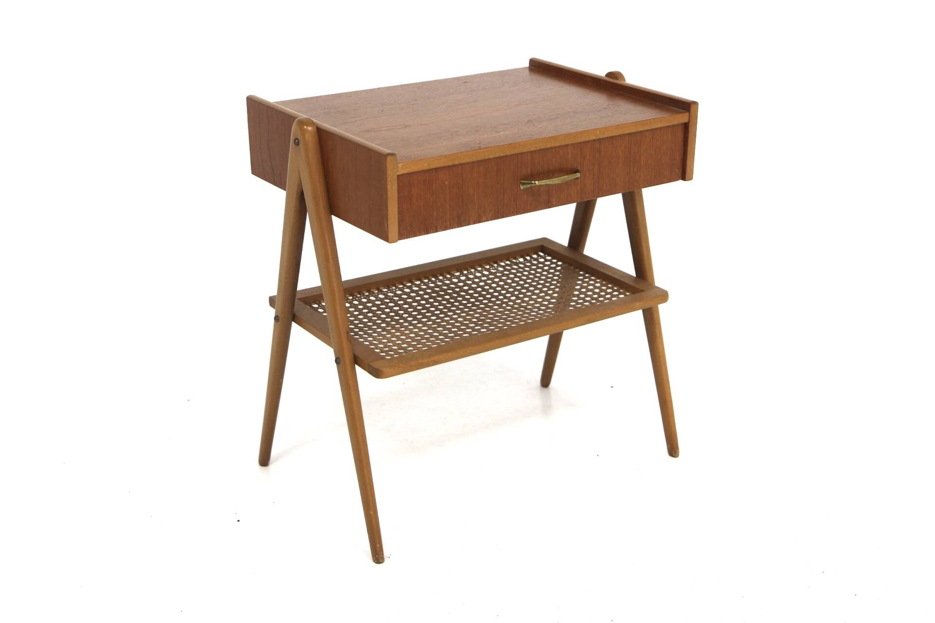 Scandinavian teak and oak bedside table, Sweden, 1960