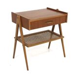 Scandinavian teak and oak bedside table, Sweden, 1960