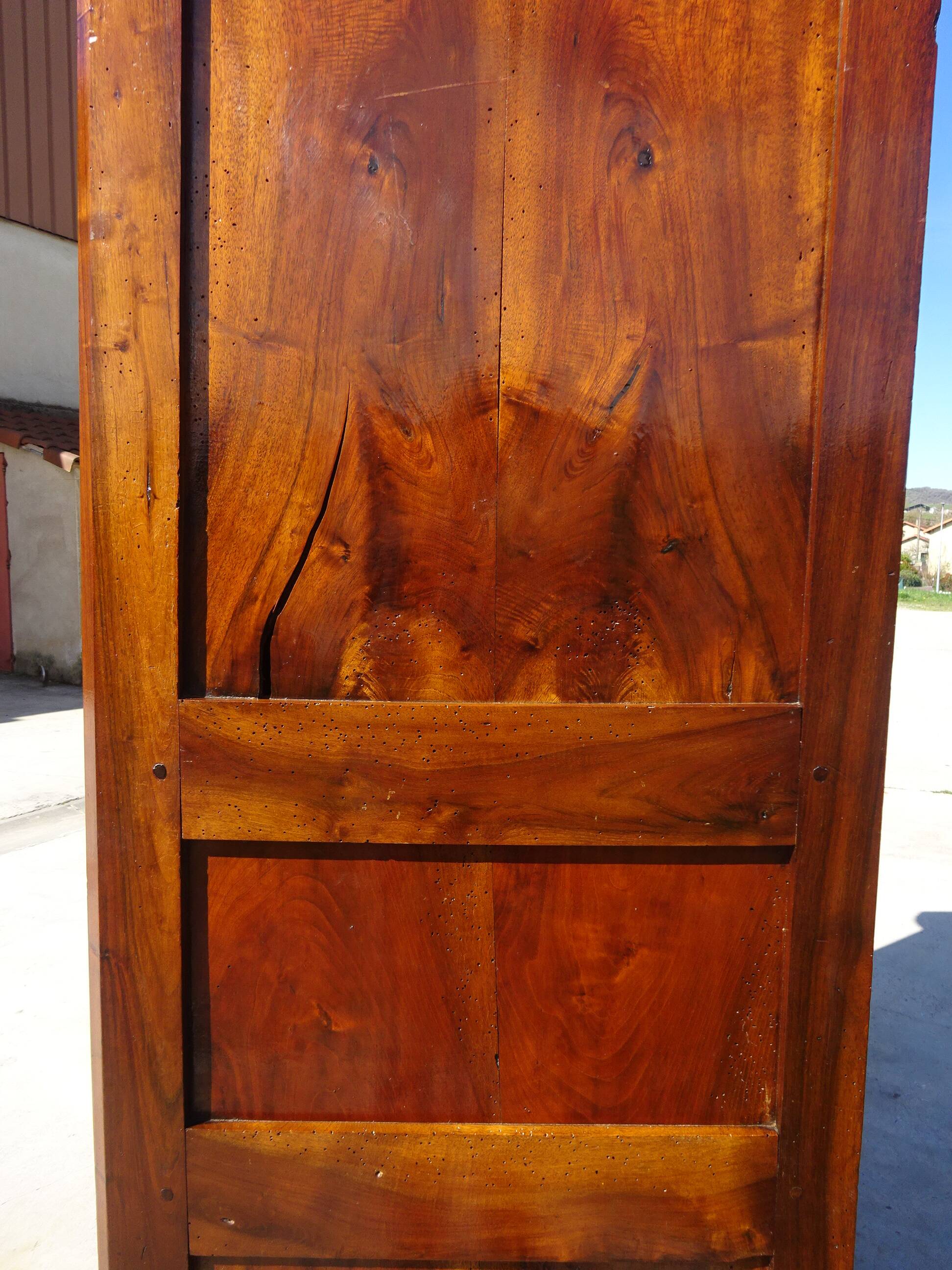 Antique solid walnut cabinet, Louis XV style