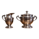 Service sucrier et pot à lait ancien en métal argenté – Style Empire / Louis XVI
