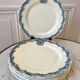 7 flat plates Terre de Fer Salins model "Versailles" XIXth