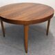 Scandinavian extendable round table in rosewood, 60s-70s