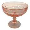 Vide poche en verre rose sur base vintage