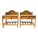 Paire de tables de chevets vintage 80 en rotin clair