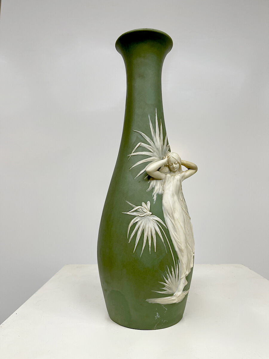 Vintage Bisque Porcelain vases 'Jasperware'