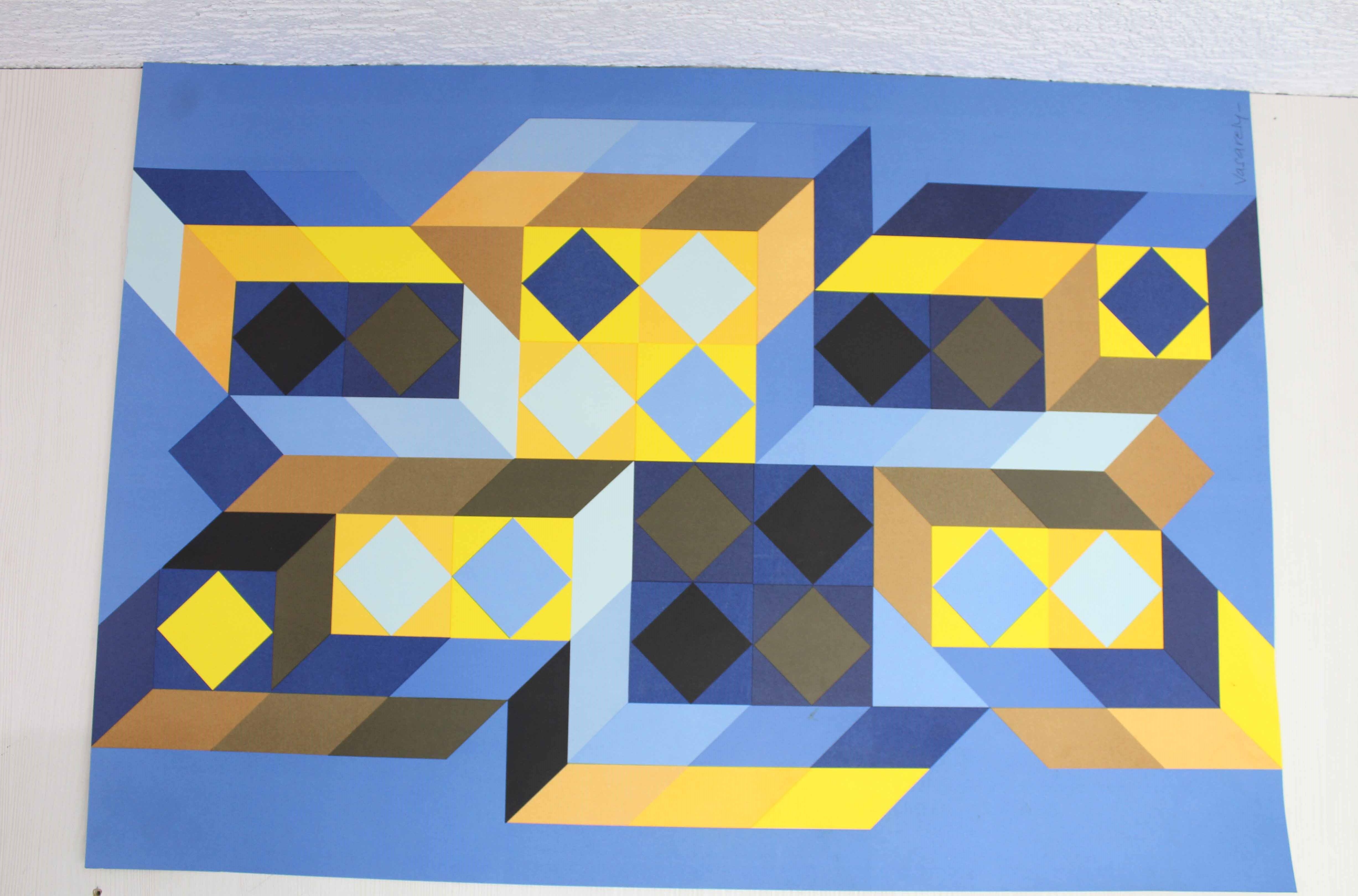 "tridimor" silkscreen by Victor Vasarely 1969