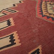 Vintage Kilim Rug 1980s Beige Terracotta Wool Flatweave 290 x 175 cm