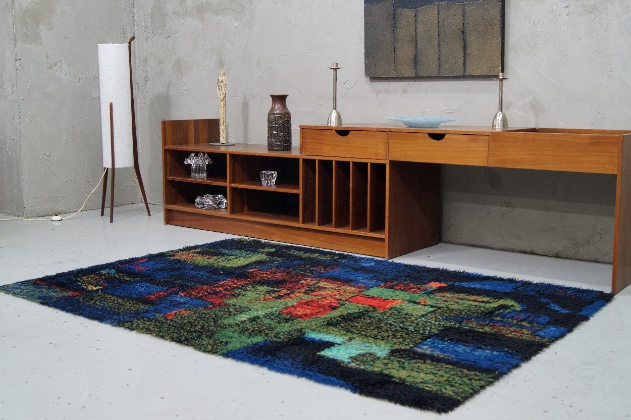 Abstract high pile rya rug from Gilde Muster, 1970