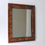 Square Biedermeier Antique 19th Century Walnut Wall Mirror, Vienna, 1850s