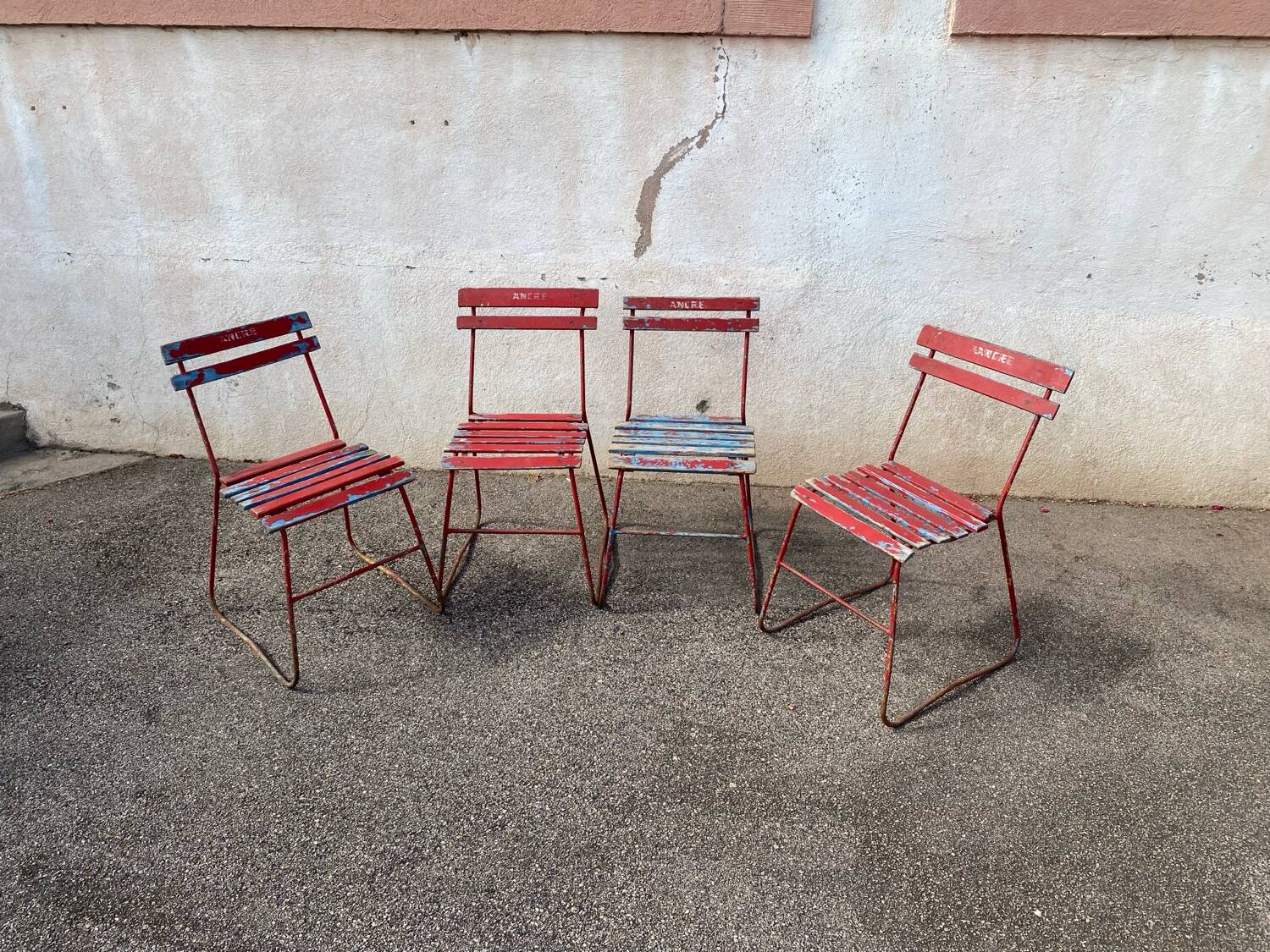 Set of 4 advertising bistro chairs