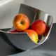 Vintage polished metal fruit bowl