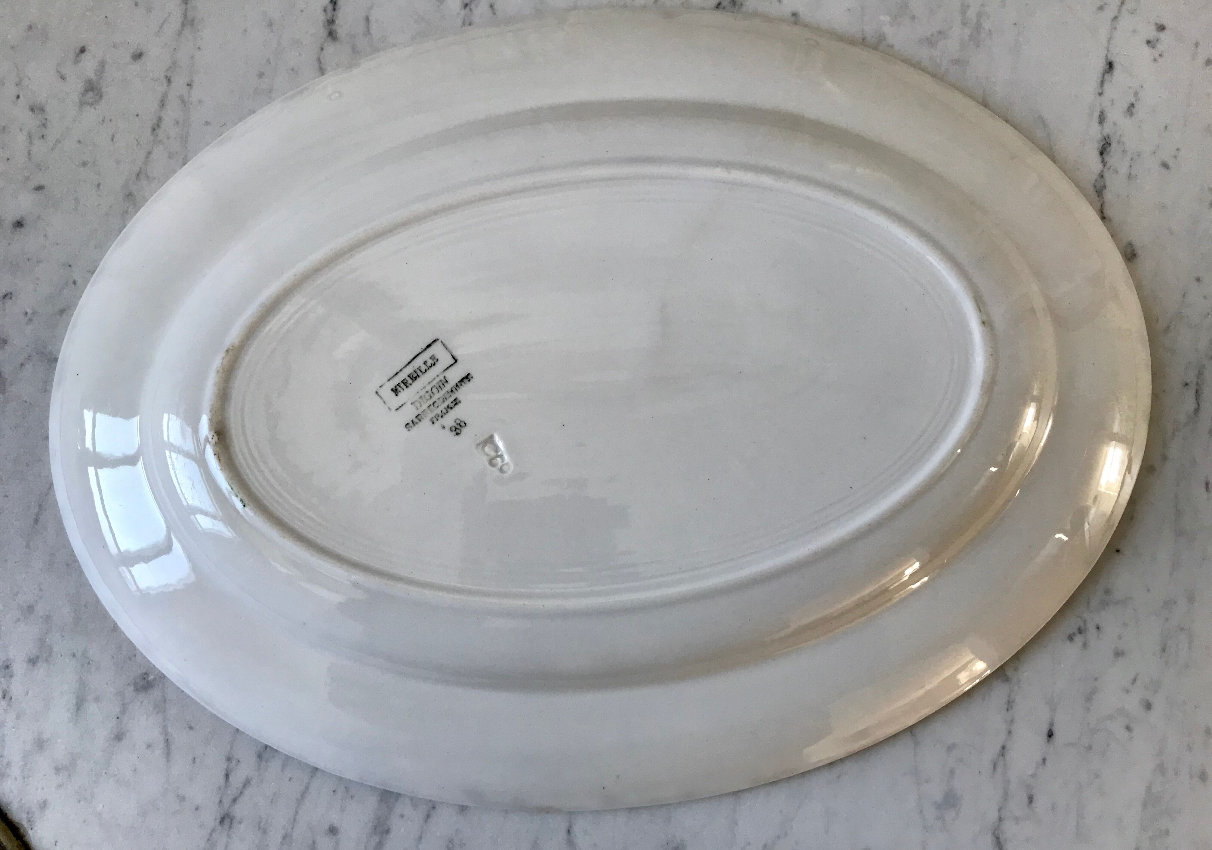 Oval dish Digoin Sarreguemines model "Mireille" 30s