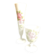 Vase and white eopaline glass set with painted floral decoration - Paris, vintage