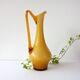 Vintage 1960s Portuguese Opaline Mustard Glass Jug