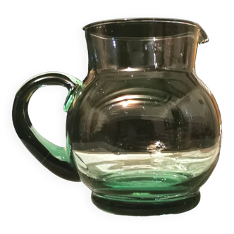 Handcrafted vintage glass pitcher