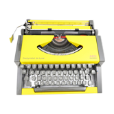 Typewriter Olympia AEG Dactymetal De Luxe Yellow revised new ribbon - green suitcase