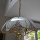 Suspension/lustre verre et laiton des années 80