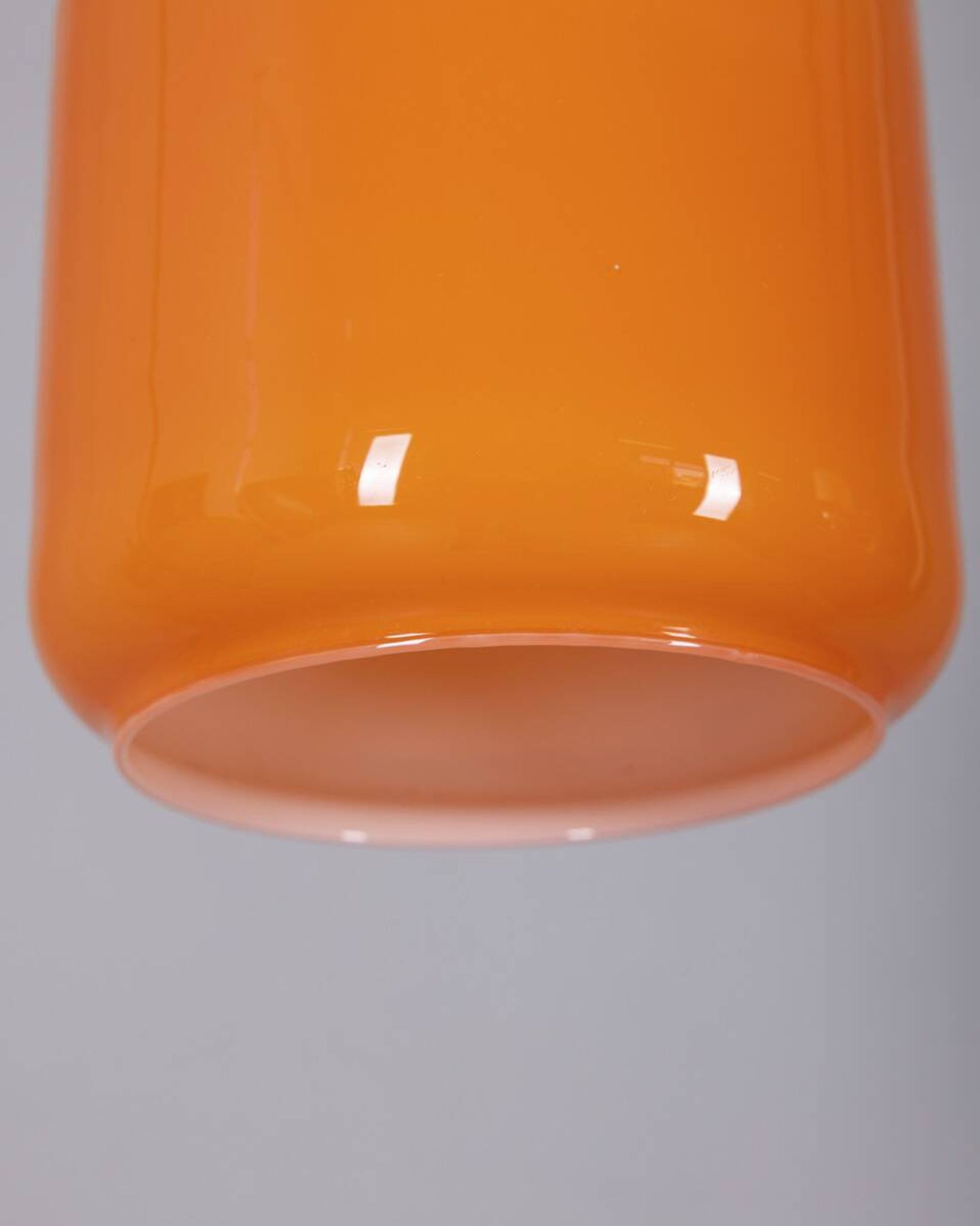 Vintage 1970s chandelier in metal and orange glass, italian design
