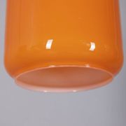 Vintage 1970s chandelier in metal and orange glass, italian design