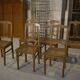 Lot de 6 chaises cannées en chêne Art déco 1930's