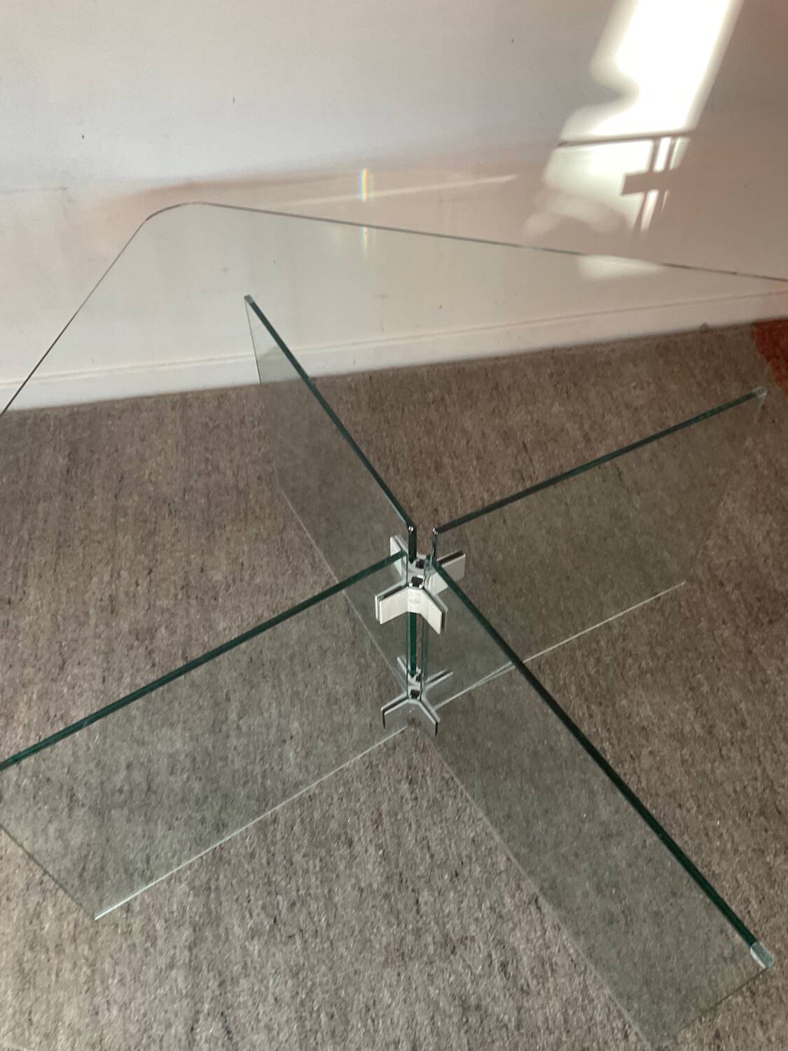 Vintage Ikea glass coffee table