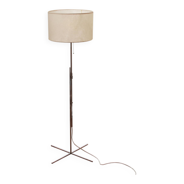 Lampe de sol minimaliste des années 1970 en métal chromé