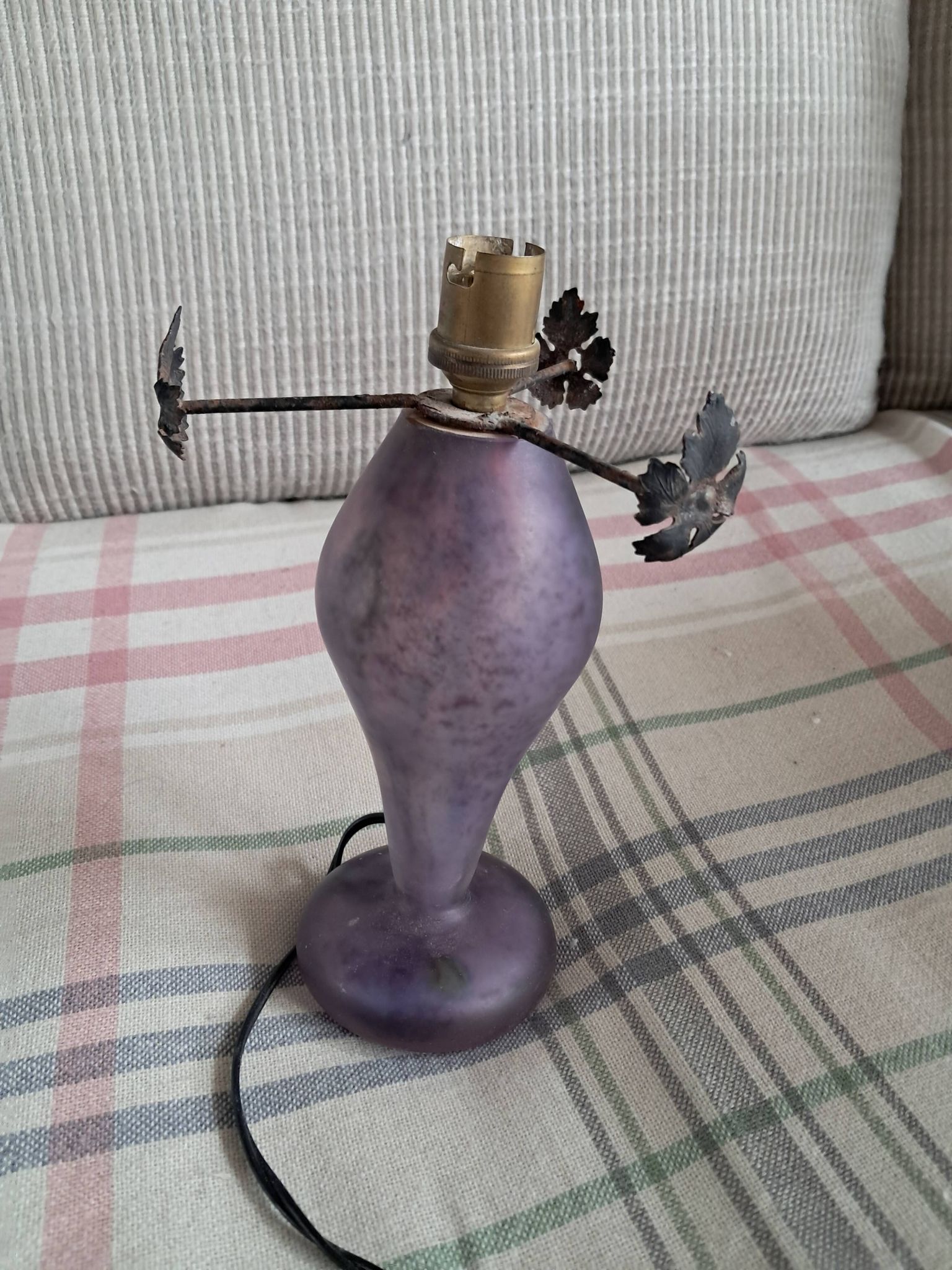 Lampe vintage en pâte de verre