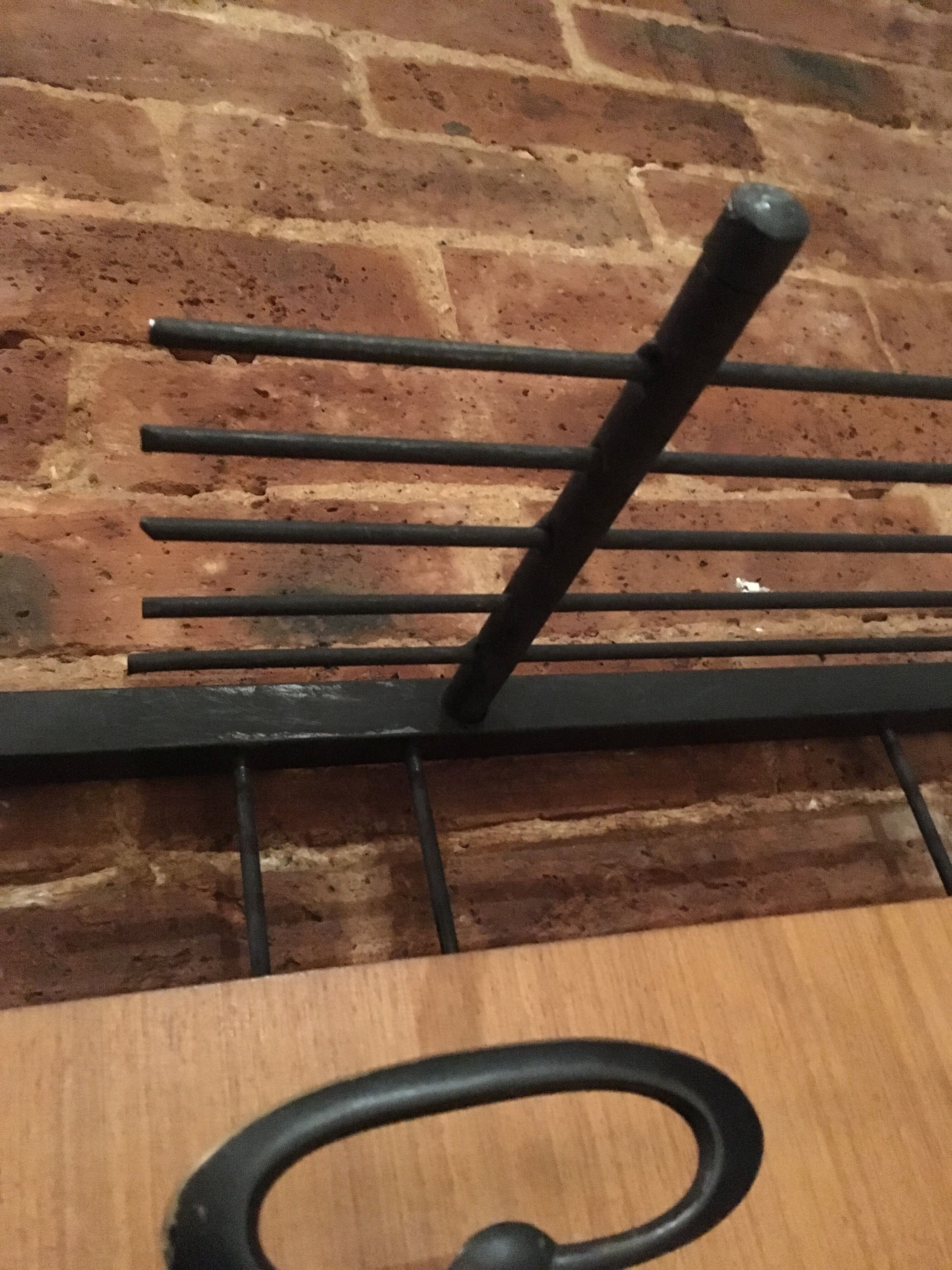 Wall coat holder in metal and wood 1960
