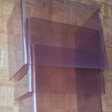 Trio of 70s smoked plexiglass nesting tables