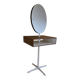 Coiffeuse en bois de style mid-century des années 1960 avec miroir pivotant.