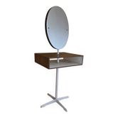 1960'S MID-CENTURY STYLE WOODEN DRESSING TABLE WITH SWIVEL MIRROR