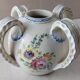 Old vase decorated with flowers, in ceramic, Roger Colas, from Clamecy