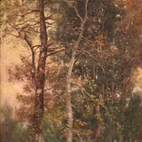 Signed painting landscape in impressionist style from the 19th century