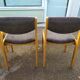 Set of 4 chairs in blond wood and gray fabric - vintage