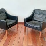 Borge Mogensen pair of armchairs, Fredericia Denmark edition